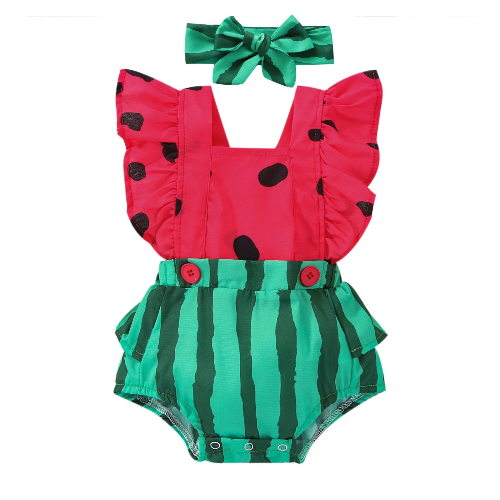 Sweet Watermelon Romper with Headband