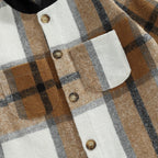 Plaid Hoodie Top with Solid Pants