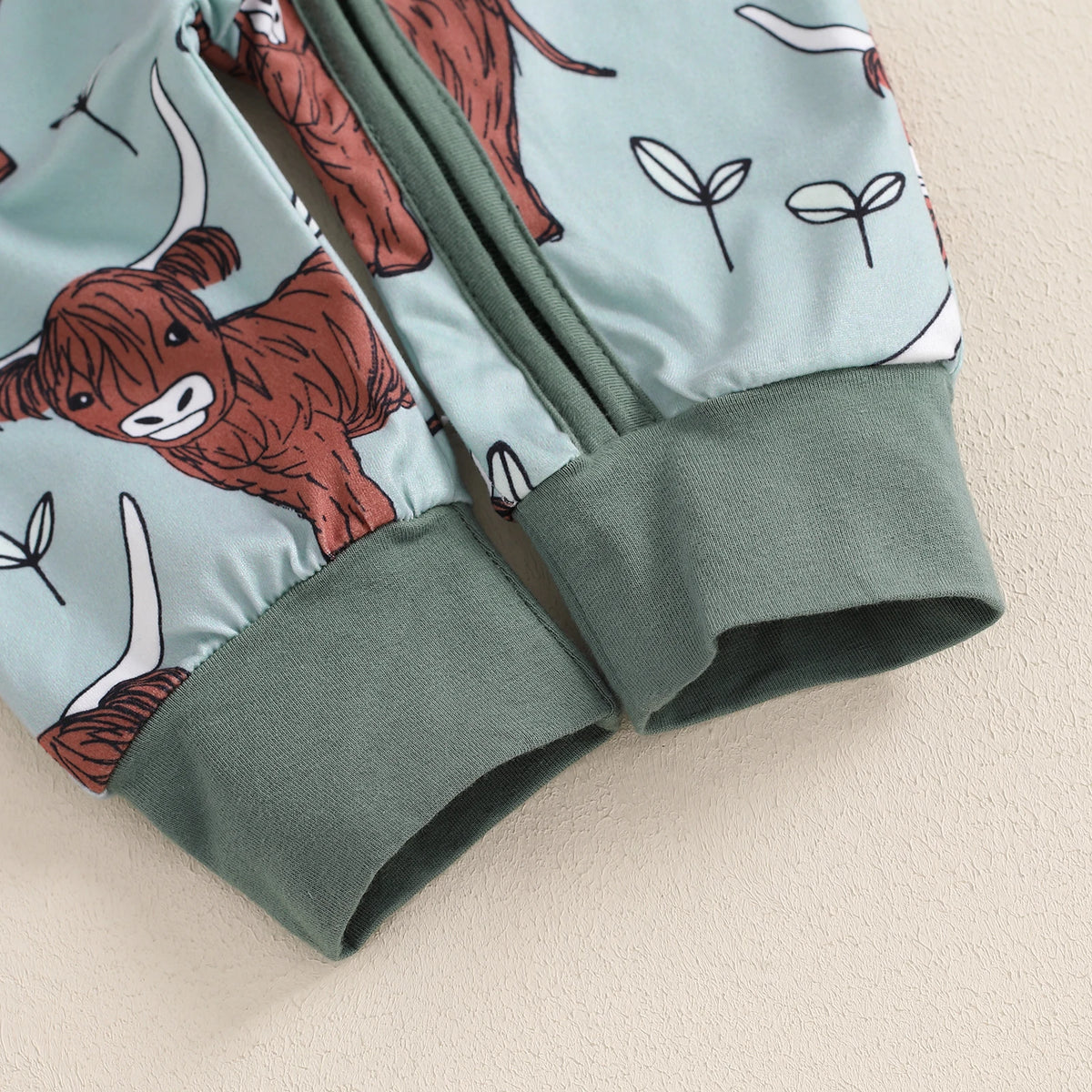 Ribbed Cow Full Sleeve Romper