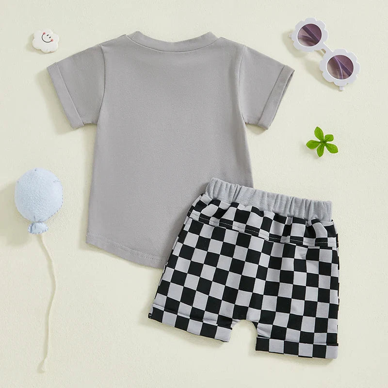 Pocket T-shirt & Checkered Shorts