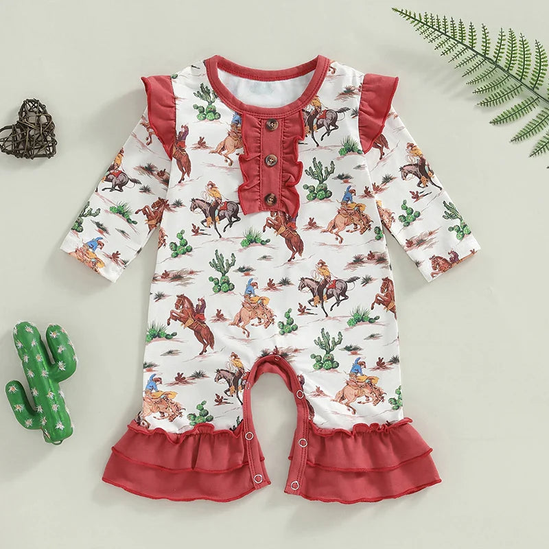 Ruffled Rodeo Cowgirl Romper