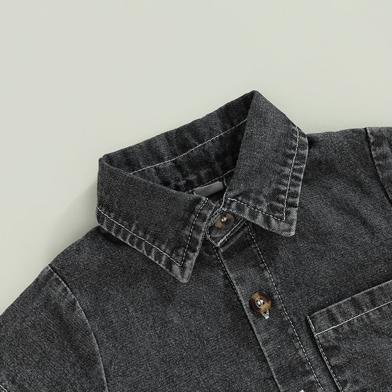 Collared Denim Romper