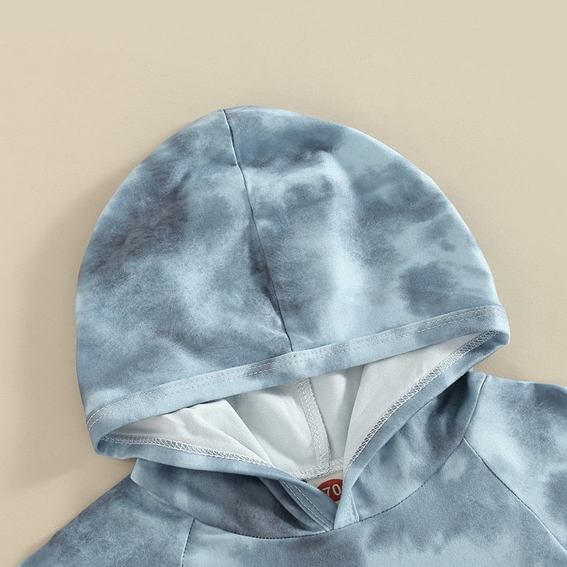Hooded Pocket Tie Dye T-Shirt & Shorts