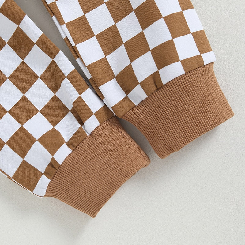 Checkered Plaid Pocket Top & Pants