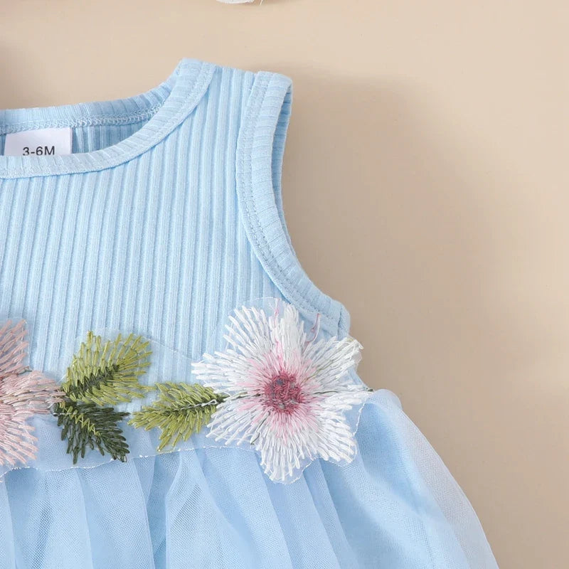 Flower Dress with Cardigan & Headband