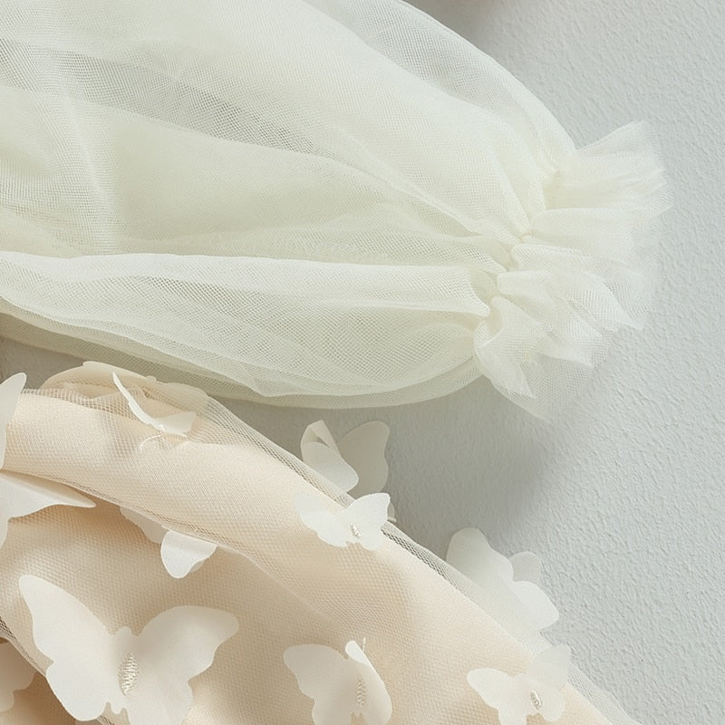 Puff Sleeve Butterfly Dress & Headband