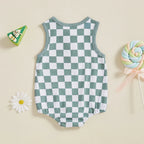 Checkered Button Onesie