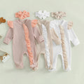 Solid Frill Footie Onesie & Bow
