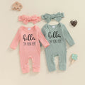 Hello I'm New Here Ribbed Onesie & Bow