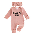 Ruffled Ribbed Daddy's Girl Onesie & Headband