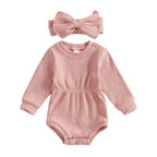 Solid Shaila Ribbed Onesie & Headband