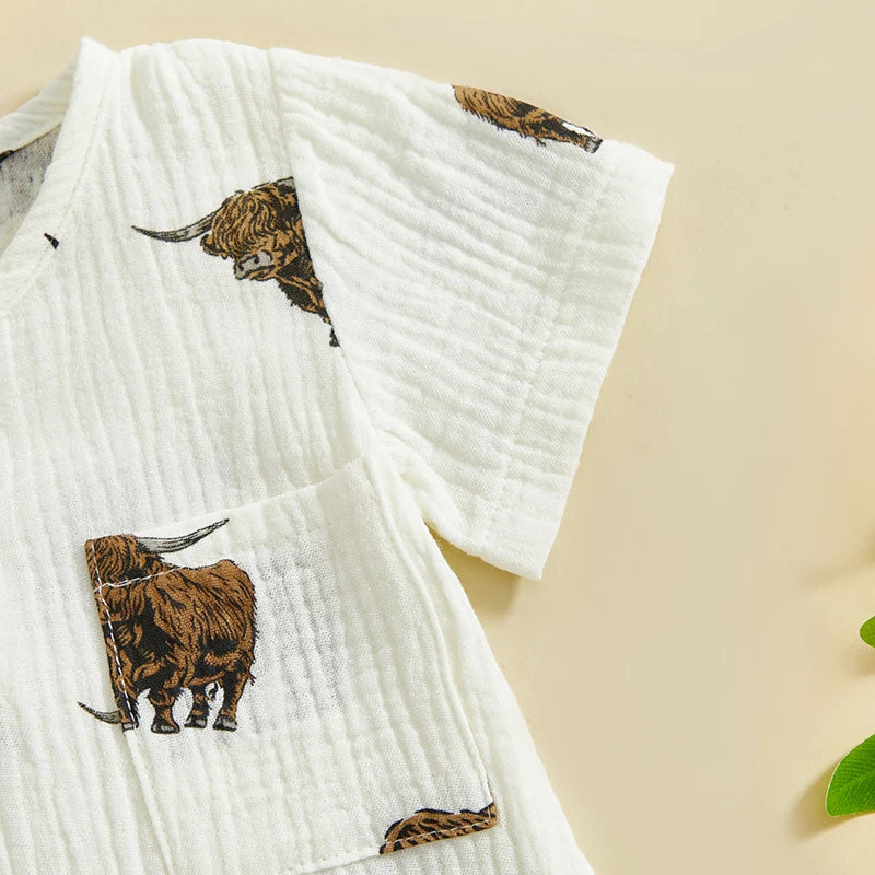 Highland Cattle Button Romper