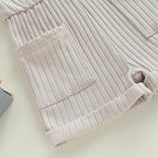 Ribbed Pocket Shoulder Tie Romper