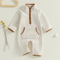 Solid Fleece Pocket Romper