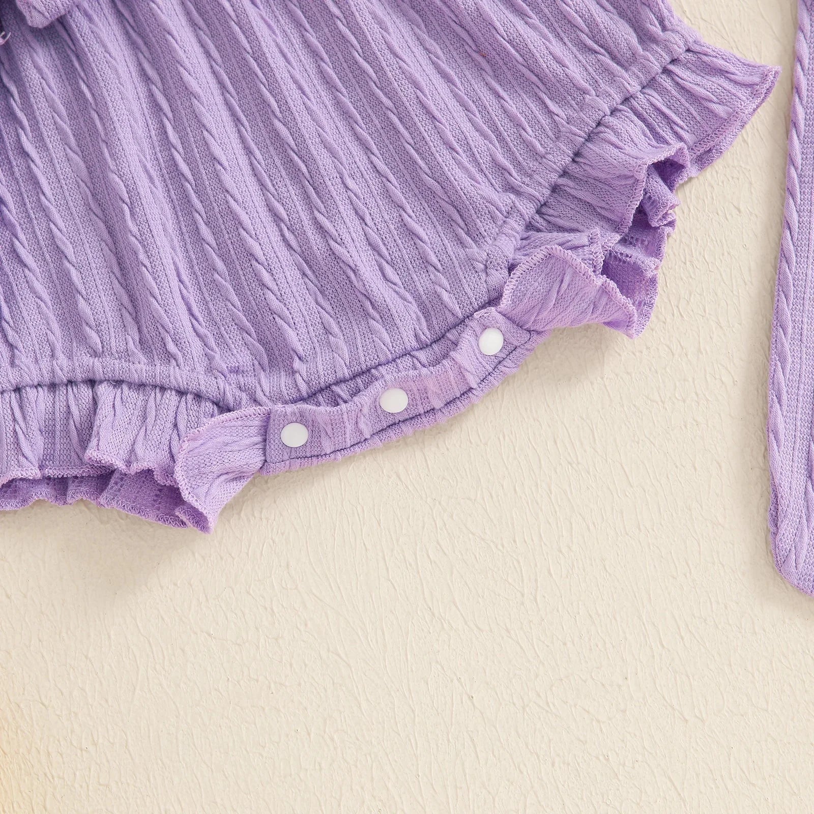 Purple Ruffles Romper 3 Piece Set