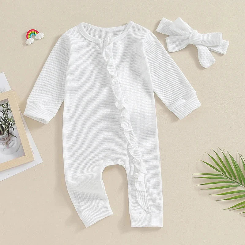 Ribbed Ruffles Onesie & Bow