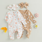 Flower Footie Onesie & Bow