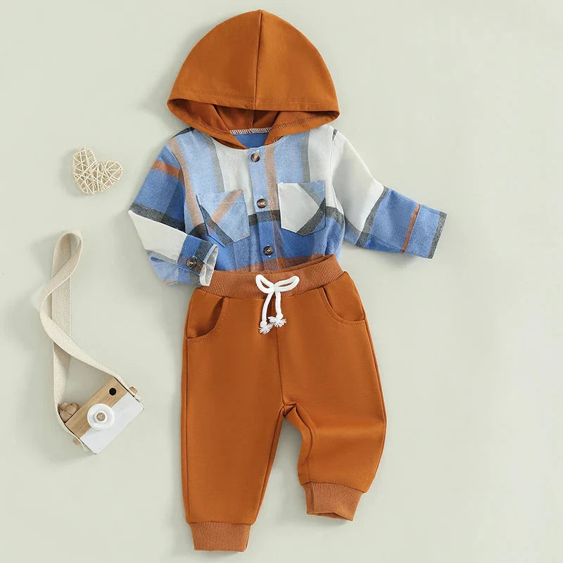 Pelton Plaid Hoodie Onesie & Pants