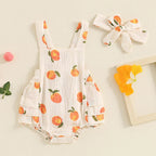 Sweet Peach Ruffled Romper & Bow