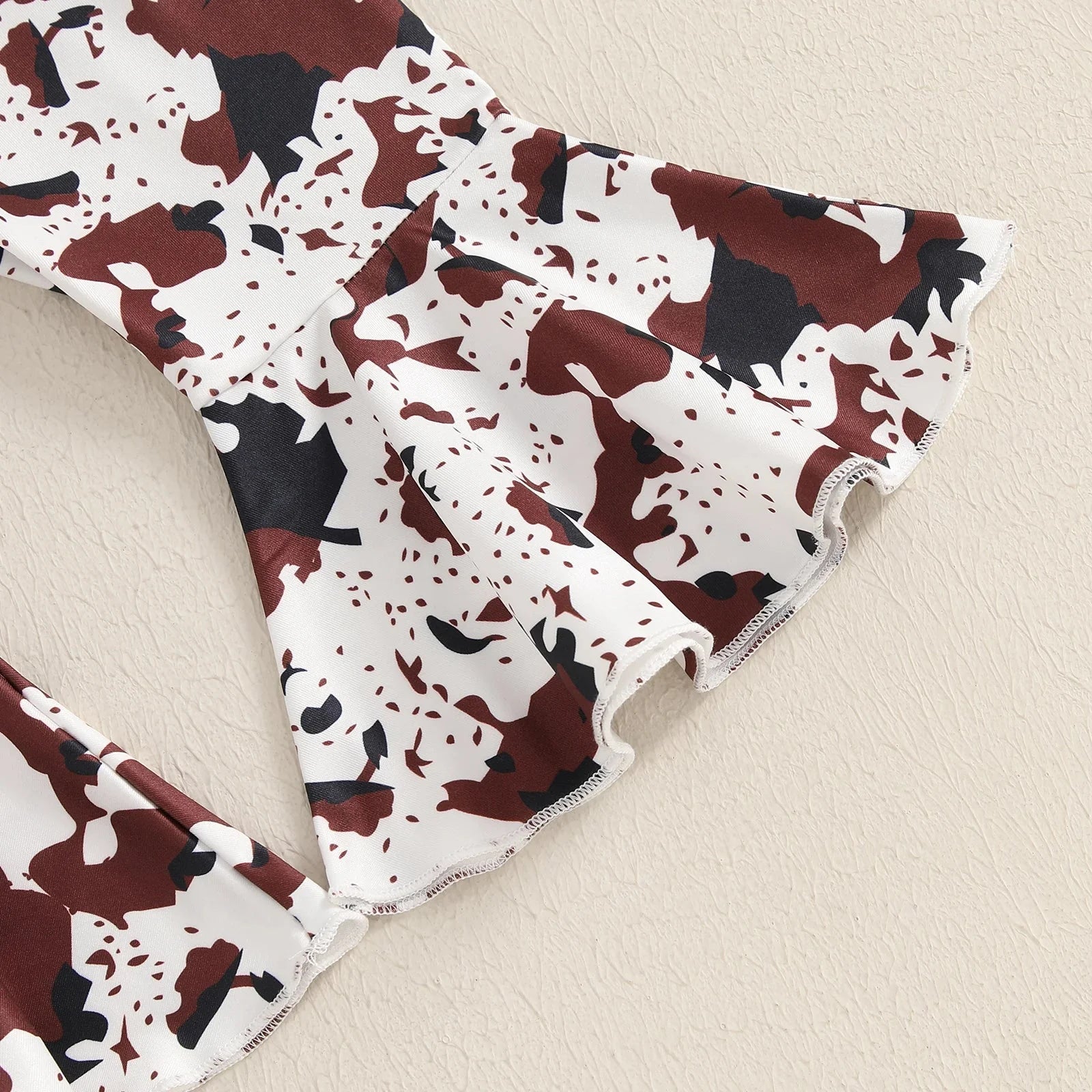 Cow Print Bow Bell Bottoms Outfit