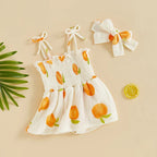 Summer Peach Tree Dress & Bow