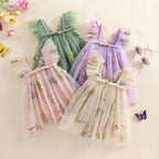 Butterfly Flower Mesh Rompers Outfits Dress 3M-18M