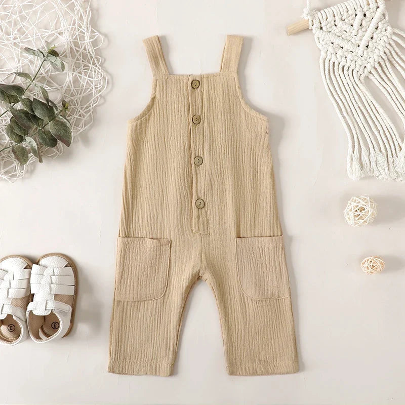 Solid Pocket River Romper