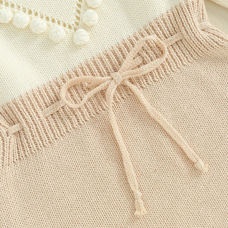 Long Sleeve Heart Knitted Romper