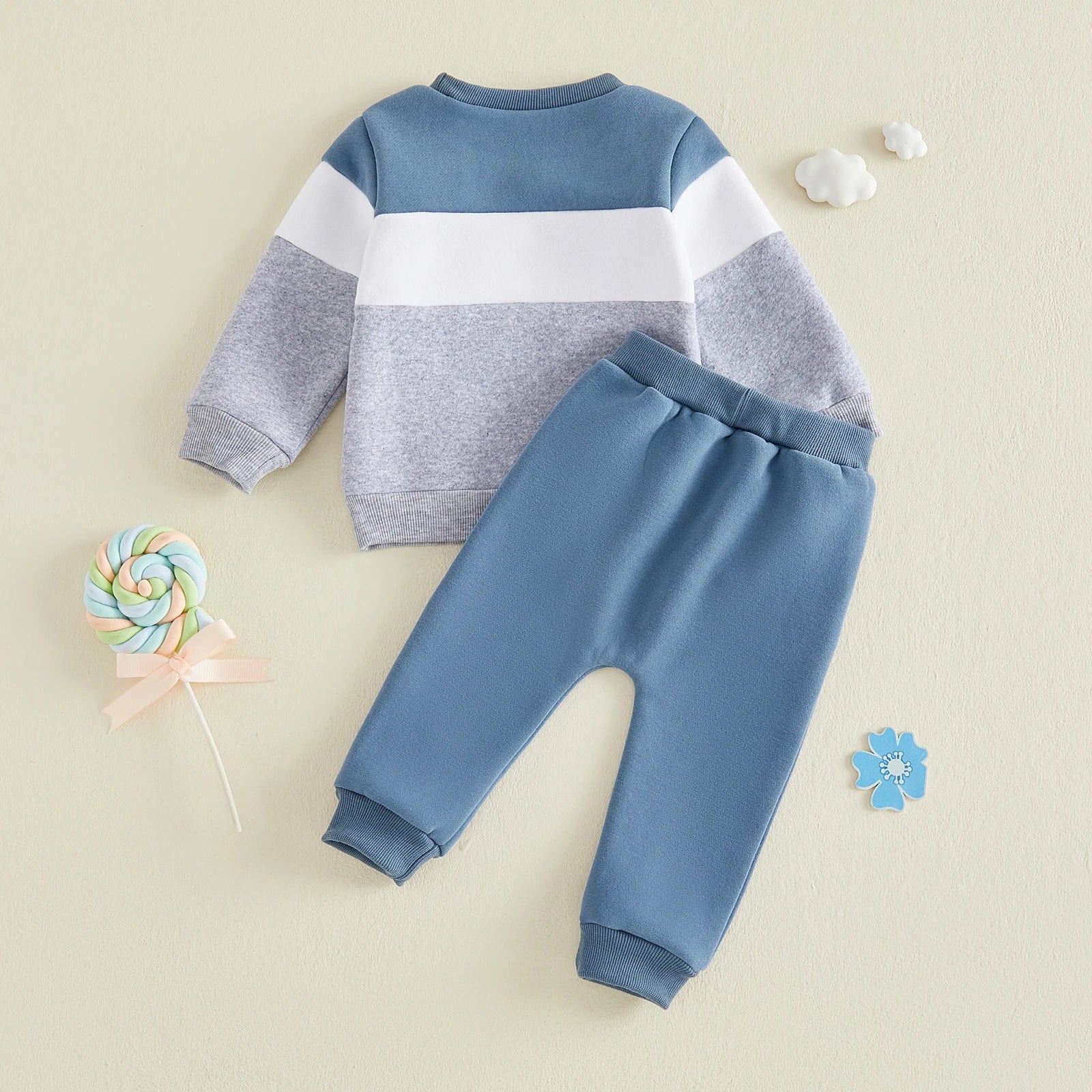 Patchwork Long Sleeve Outfit