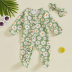 Ruffled Daisy Footie Onesie & Bow