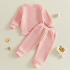 Daddy's Girl Sweater & Pants Set (Beige and Pink)