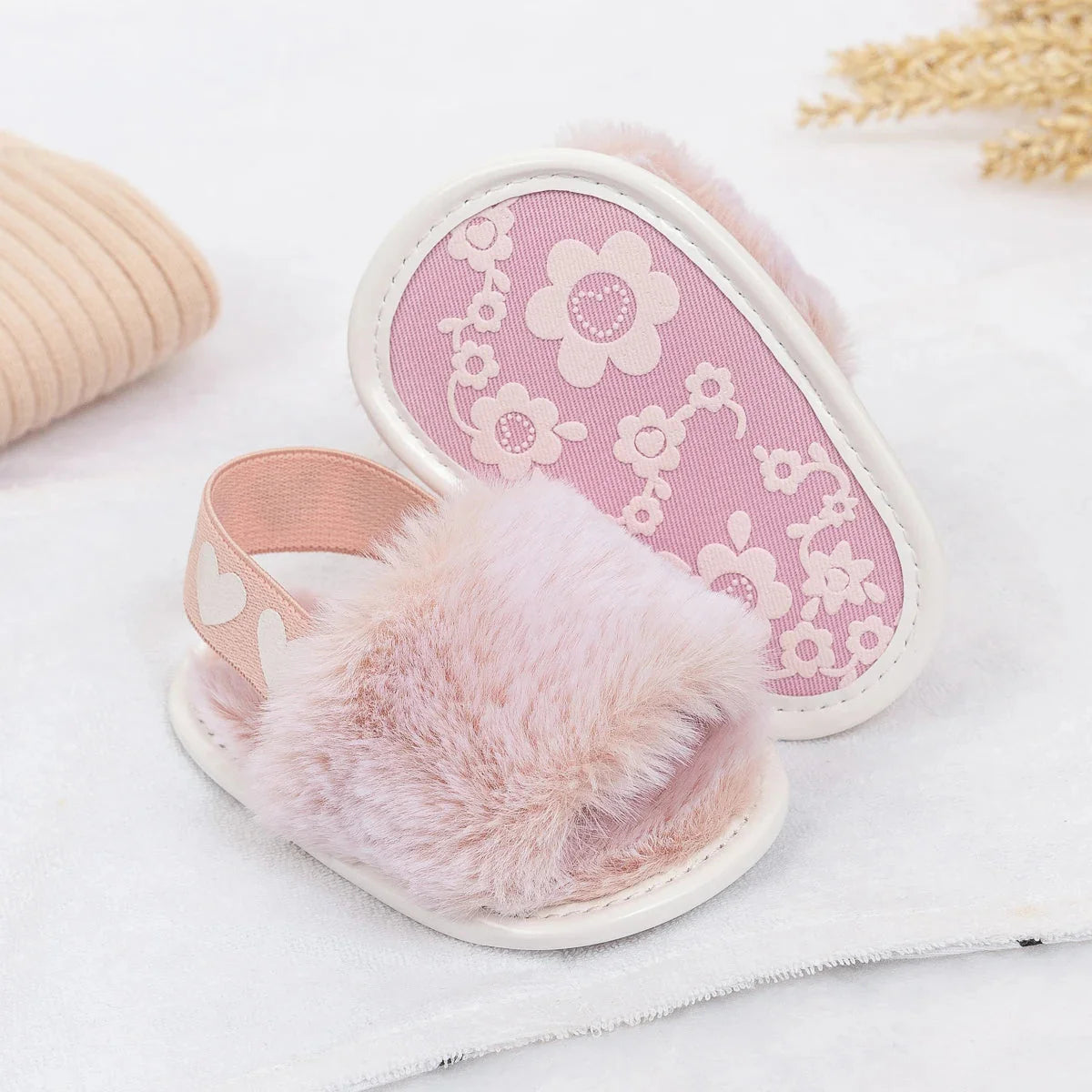 Fluffy Heart Sandals