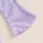 Ribbed Ruffles Patterned Top & Pants
