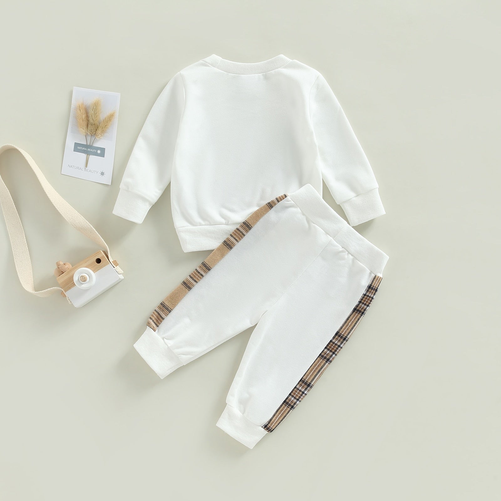 Plaid Teddy Bear Jogger Set