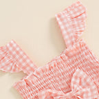 Cinched Plaid Romper & Bow