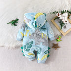 Plush Hooded Dinosaur Romper
