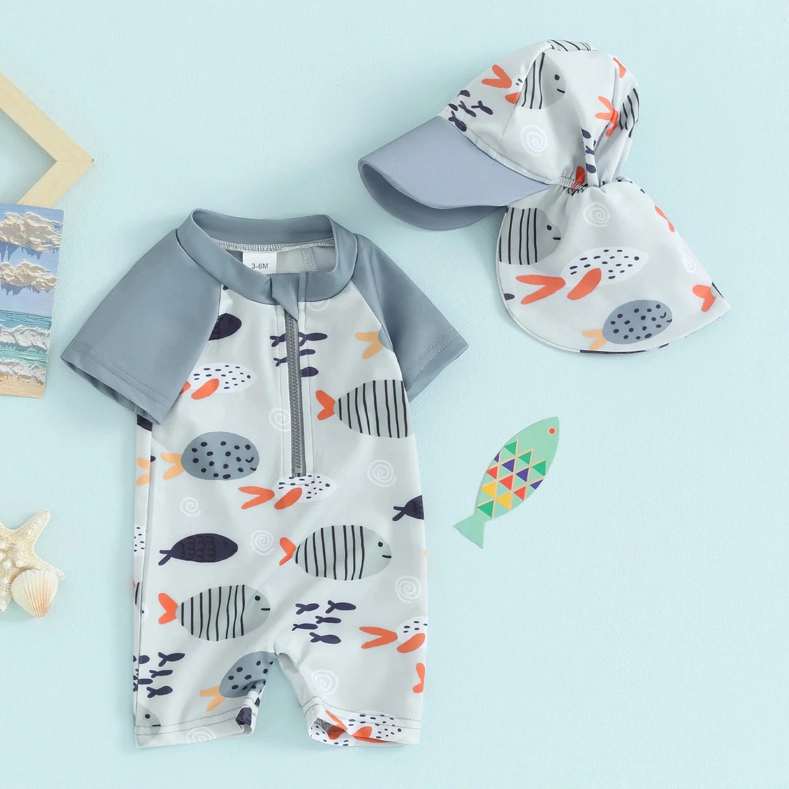 Frankie Fish Swimsuit & Hat