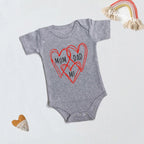 Mom Dad & Me Heart Onesie