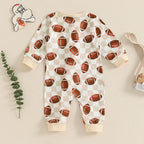 Checkered Football Zipper Onesie