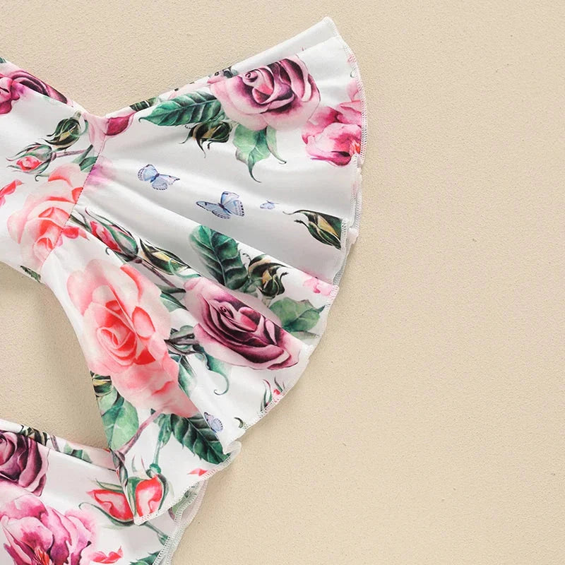 Boho Halter Floral Bell Bottoms Outfit