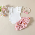 Baby Girl Ruffle Romper & Floral Shorts Set