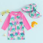 Long Sleeve Summer Time Swimsuit & Hat