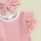 Ribbed Ruffle Solid Selina Outfit