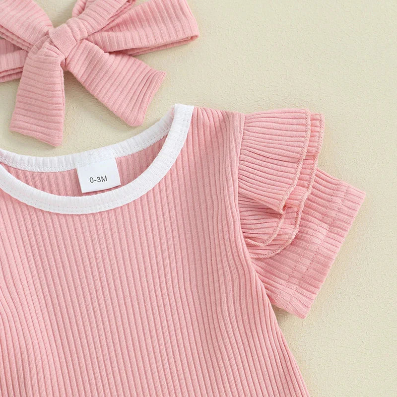 Ribbed Ruffle Solid Selina Outfit