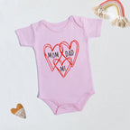 Mom Dad & Me Heart Onesie