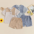 Striped Pocket Top & Shorts