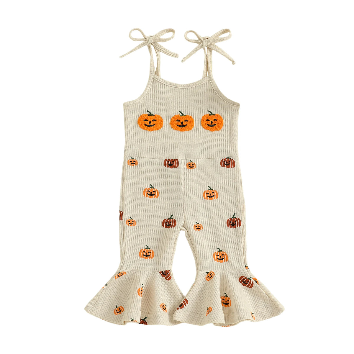 🎃 Little Pumpkin Girl Flare Ruffled Romper