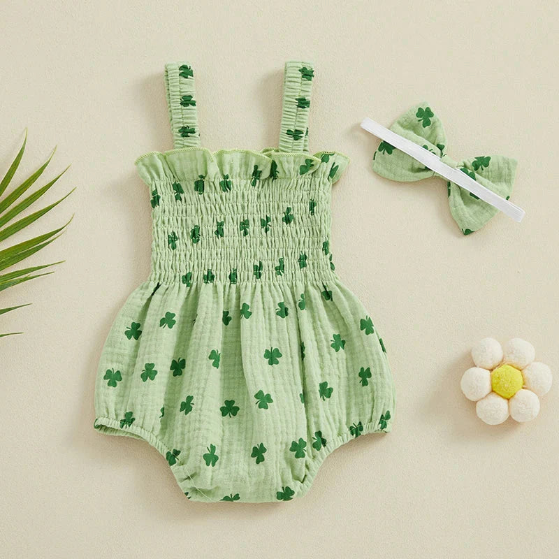Cinched Clover Romper & Headband