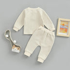 Solid Button Jogger Set