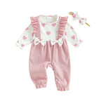 Sweetheart Baby Girl Ruffle Bow Jumpsuit Set 💕